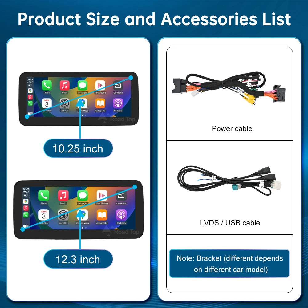 Road Top 1920*720 Wrieless CarPlay Android Auto Car Multimedia Linux Touch Screen for Merc | AUTOKITSHOP