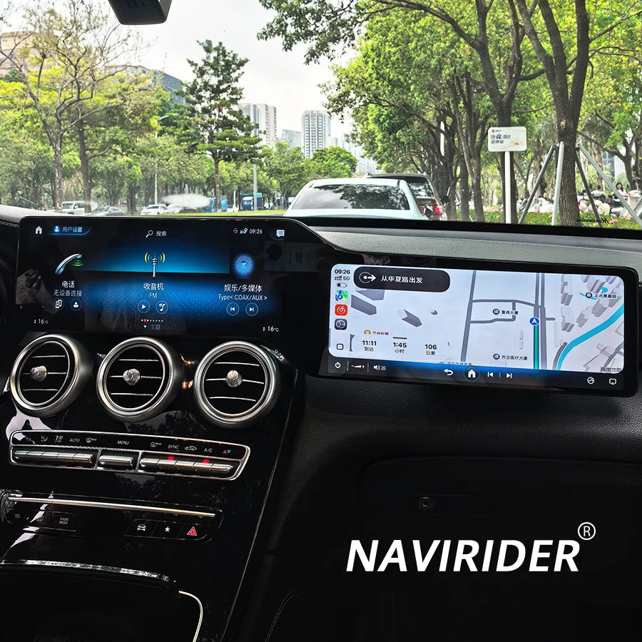 25inch For Mercedes Benz C Class GLC 2015-2022 Dual Screen Wireless Carplay Navi GPS Andro | AUTOKITSHOP