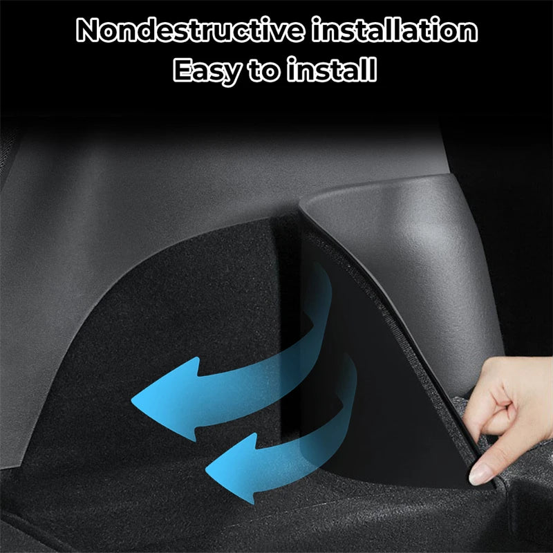 Car Rear Trunk Side Guards For Tesla Model Y 2022 2023 TPE Cover Fluff Surface Corner Protection - Automotive LED Light