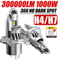 H4 Bi LED Headlights Bulb 1000W High Power Auto Lamp CANBUS 3570 CSP Mini Wireless Car Lig