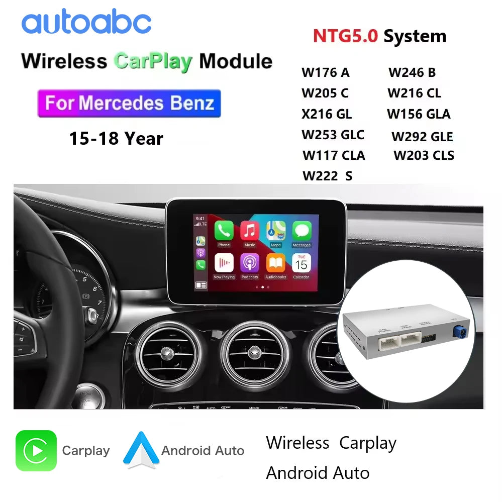 Wireless Carplay Module For Mercedes C/GLC/S Class W205 W253 NTG5.0 System support Android