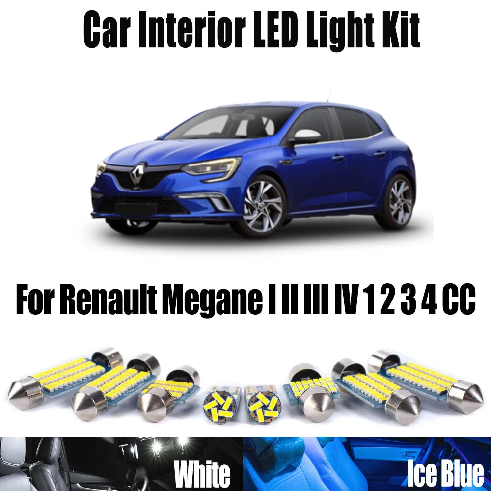 LED Interior Light Kit for Renault Megane I II III IV 1 2 3 4 CC Car Door Bulbs - Canbus Error-Free Bulbs | AUTOKITSHOP