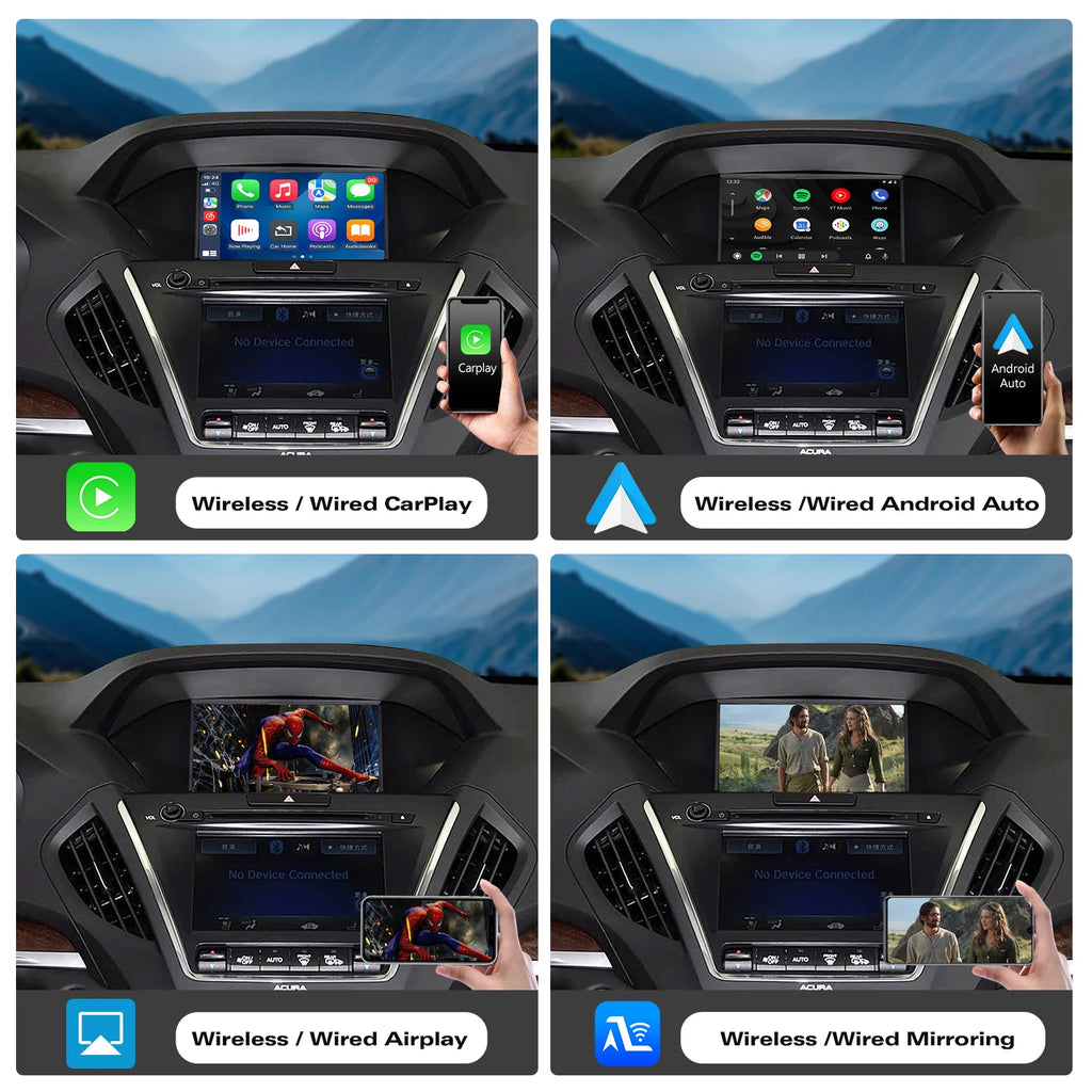 Wireless CarPlay Android Auto For Acura TLX TLX-L MDX RDX RLX ILX 2014-2019 OEM Car Interf | AUTOKITSHOP