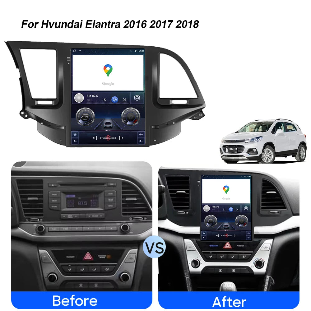Android 15 For Hyundai Elantra 2016 2017 2018 Car Radio Stereo QLED DSP Carplay GPS Naviga