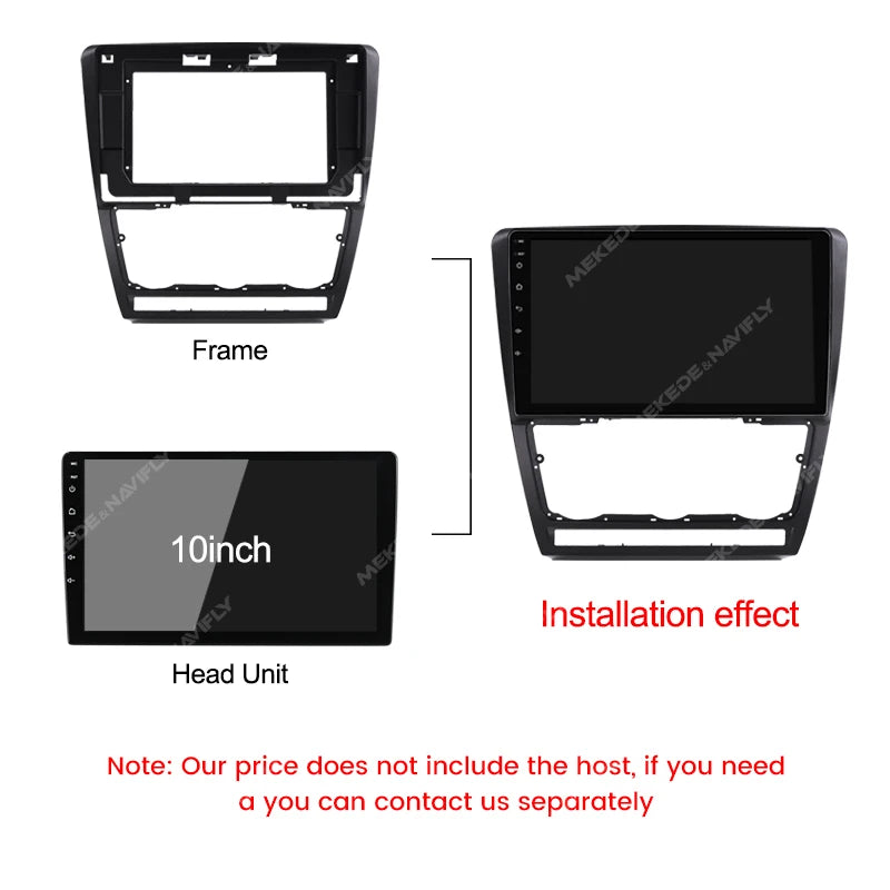 10'' Car Radio Panel for 2004-2014 SKODA OCTAVIA Android Stereo Player Casing Frame 2Din H | AUTOKITSHOP
