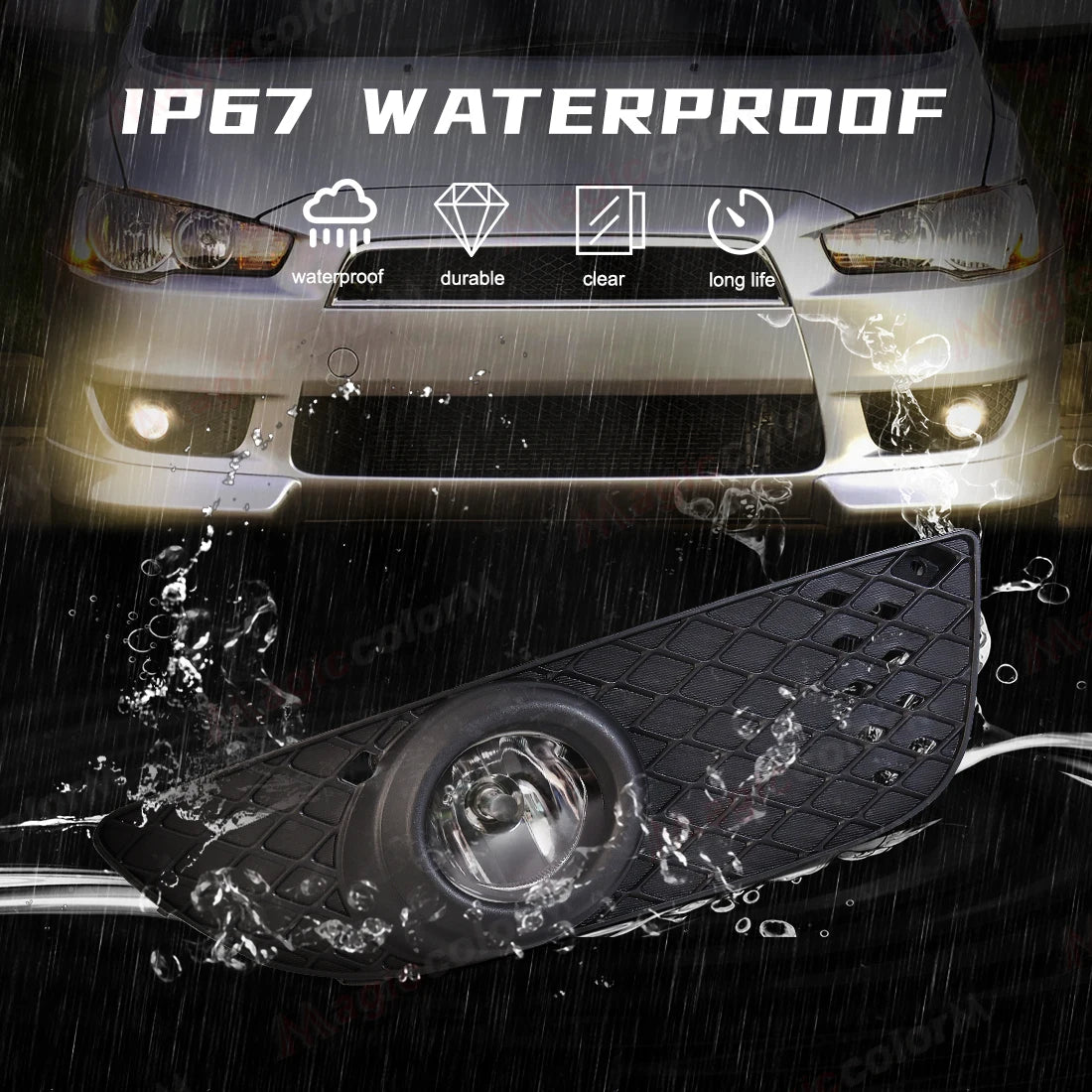 LED Fog Lamps Angel Eyes Rings For Mitsubishi Lancer 2008 2009 2010 2011 2012 2013 DRL Day | AUTOKITSHOP