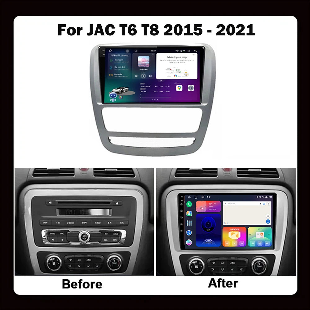 9" Android 16 For JAC T6 T8 2015-2016-2018-2022-2021 Car Radio Multimedia Player GPS Navig