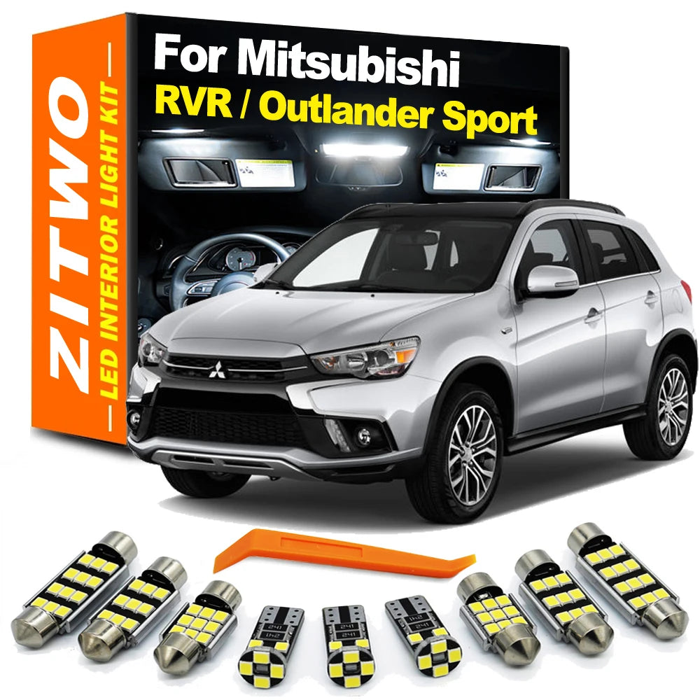 ZITWO 11Pcs For Mitsubishi RVR Outlander Sport 2011- 2018 2019 2020 2021 2022 2023 LED Interior Light License Plate Lamp Kit