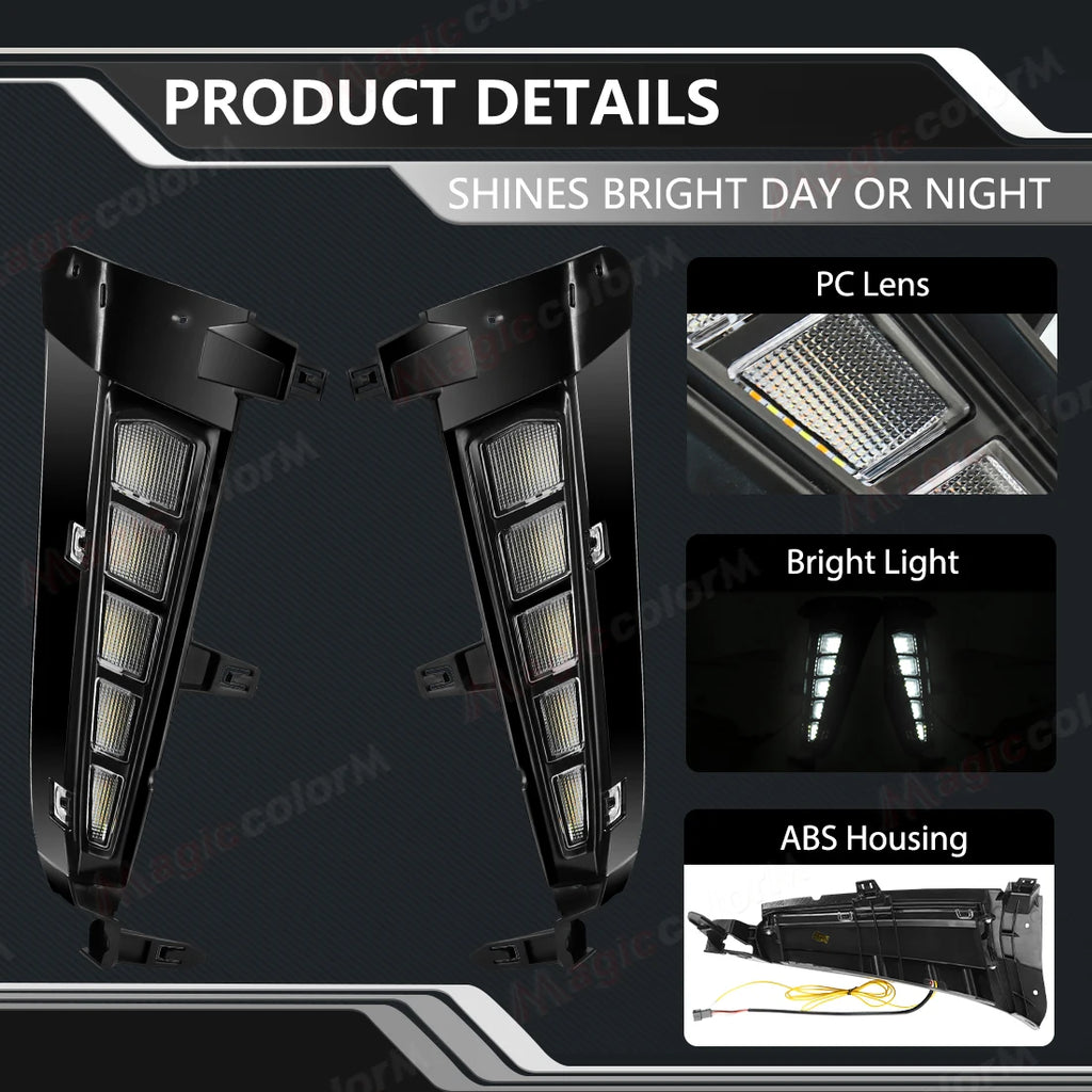 LED Front Fender Daytime Running For Toyota Tacoma TRD Sport SR 2024 2025 Dynamic Turn Sig | AUTOKITSHOP