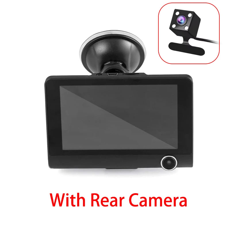 4 inch Black Box Car DVR Dashcam Dash Camera IPS HD Screen 1080P Dual Lens Video Recorder Front + Interior View Camera Dash Cam