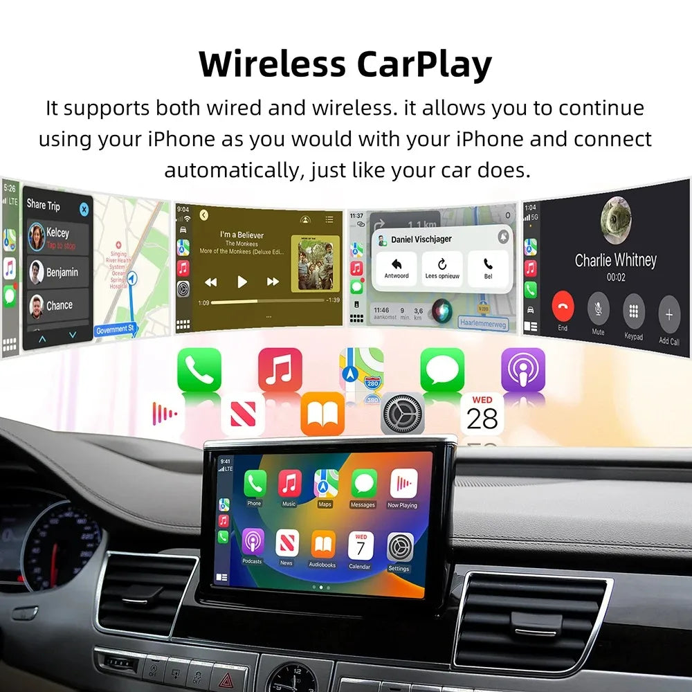 CARABC For Audi A8 D3 Wireless CarPlay Android Auto module 2010-2018 MMI 3G with AirPlay M | AUTOKITSHOP