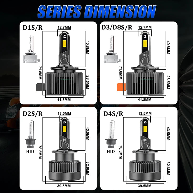 D3S D Series Led Headlight 6800W 30pc CSP Canbus 1:1 HID D1S D2S D4S D5S D8S D1R D2R D3R D