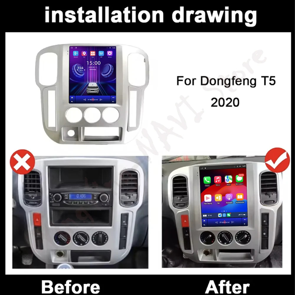 for Dongfeng T5 2020 WiFi Android 16 System Split Screen Car Video Multimedia Player Navig