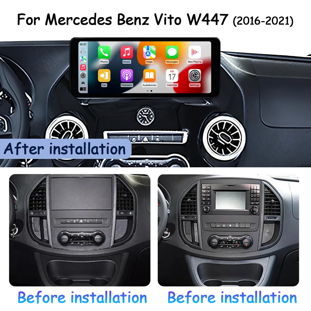 Car Display Screen for Mercedes Benz Vito W447 2016 - 2021 Multimedia Radio Player GPS Nav