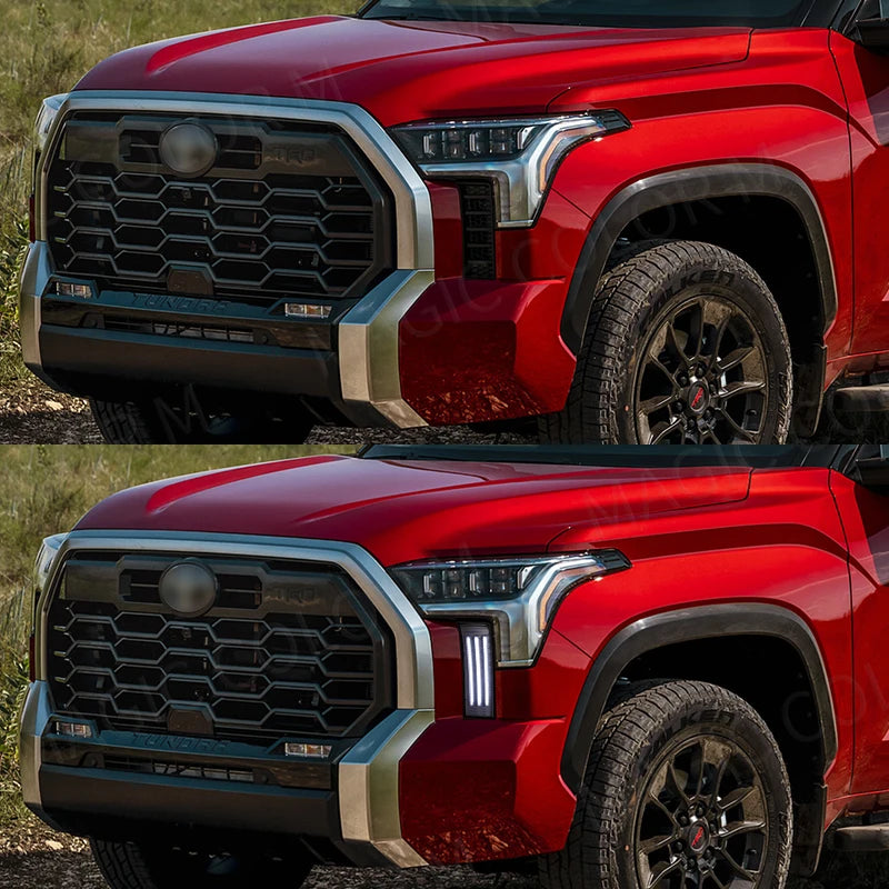 Daytime Running Lights LED DRL For Toyota Tundra 2022 2023 White Daylights Yellow Turn Sig | AUTOKITSHOP