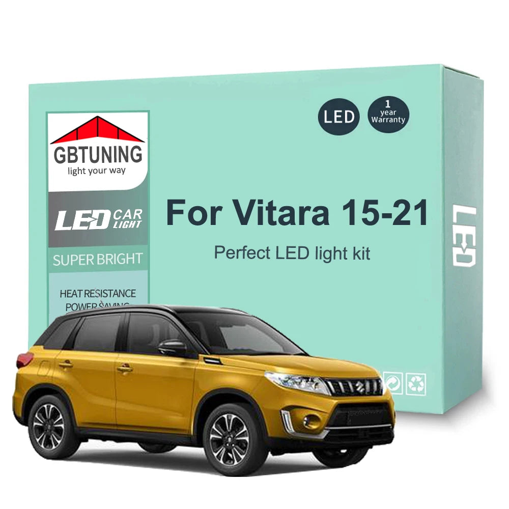10-Piece LED Interior Light Kit for Suzuki Vitara For Grand Vitara MK4 2015-2021 - Canbus Dome Map Door Trunk Bulbs |...