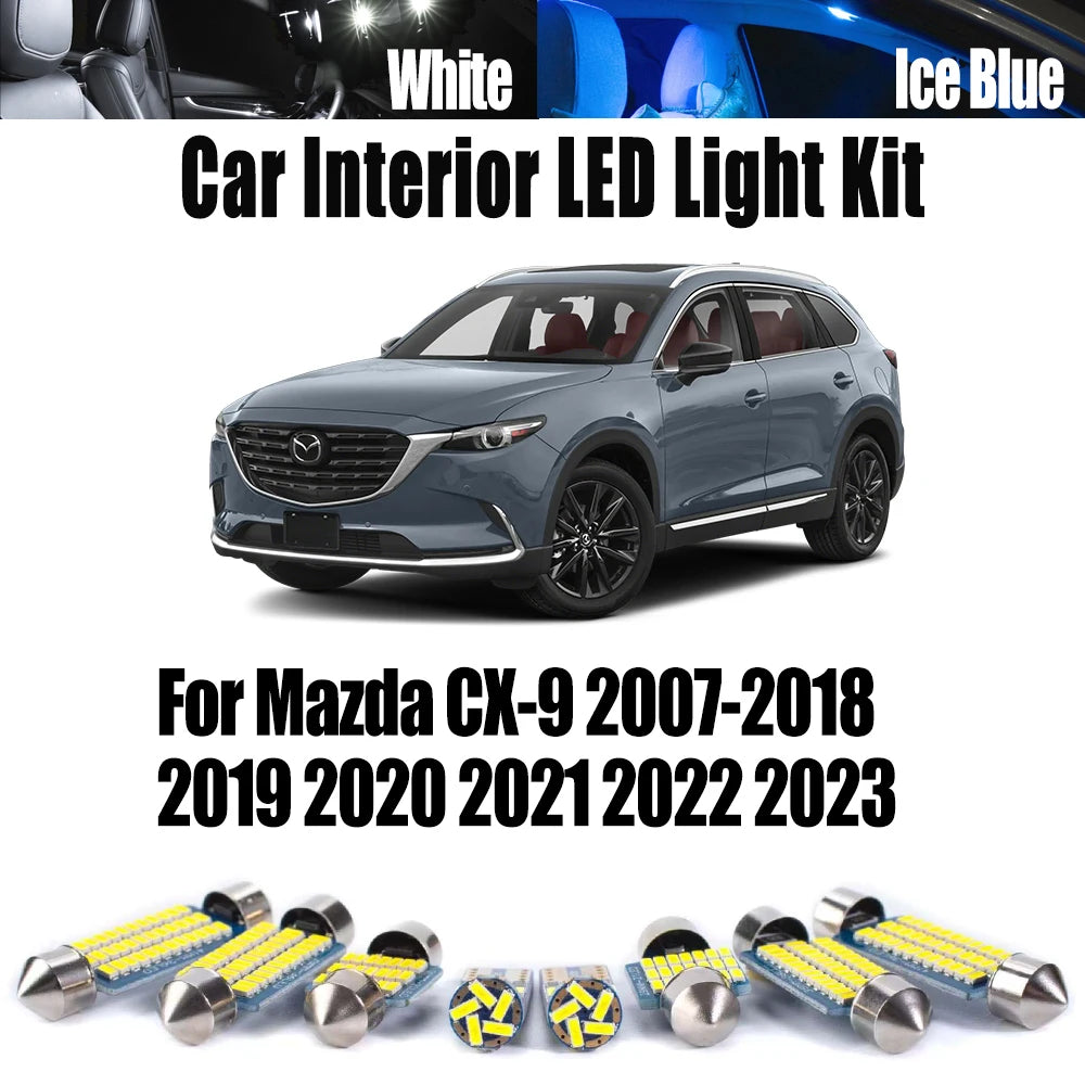 LED Interior Light Kit for Mazda CX-9 2007-2018 - Canbus Dome Map Door Trunk Bulbs | AUTOKITSHOP