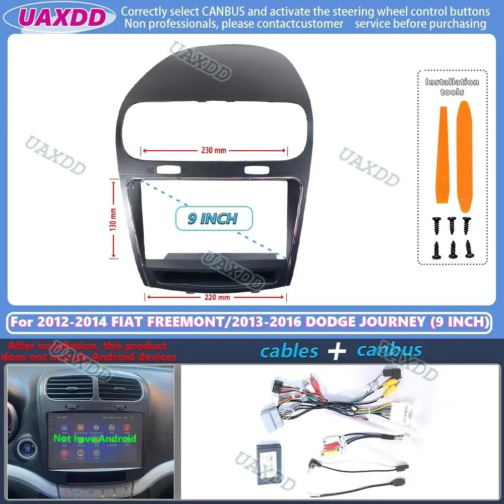 FOR 2013-2016 DODGE JOURNEY 2012-2014 FIAT FREEMONT 9INCH Car CD Android frame panel fasci