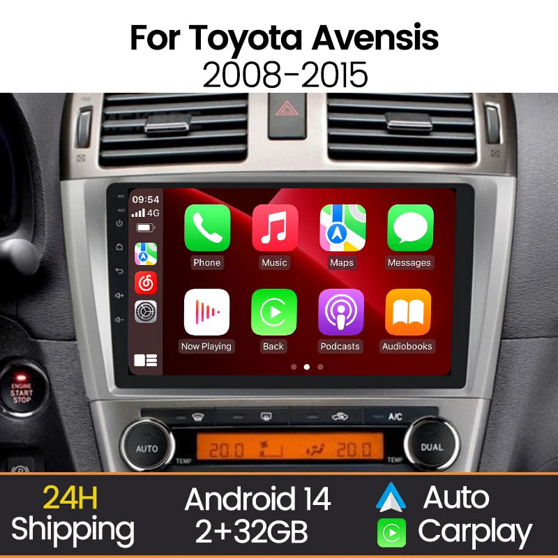 Android 2 Din Car Radio for Toyota Avensis T27 2009 2010 2011 2012-2015 Carplay GPS Naviga | AUTOKITSHOP