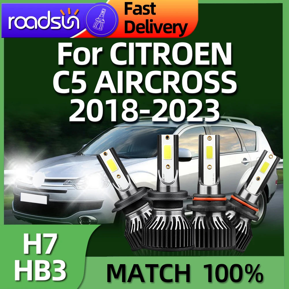 High Power 150W Led Car Headlight HB3 H7 6000K Light For CITROEN C5 AIRCROSS 2018 2019 202