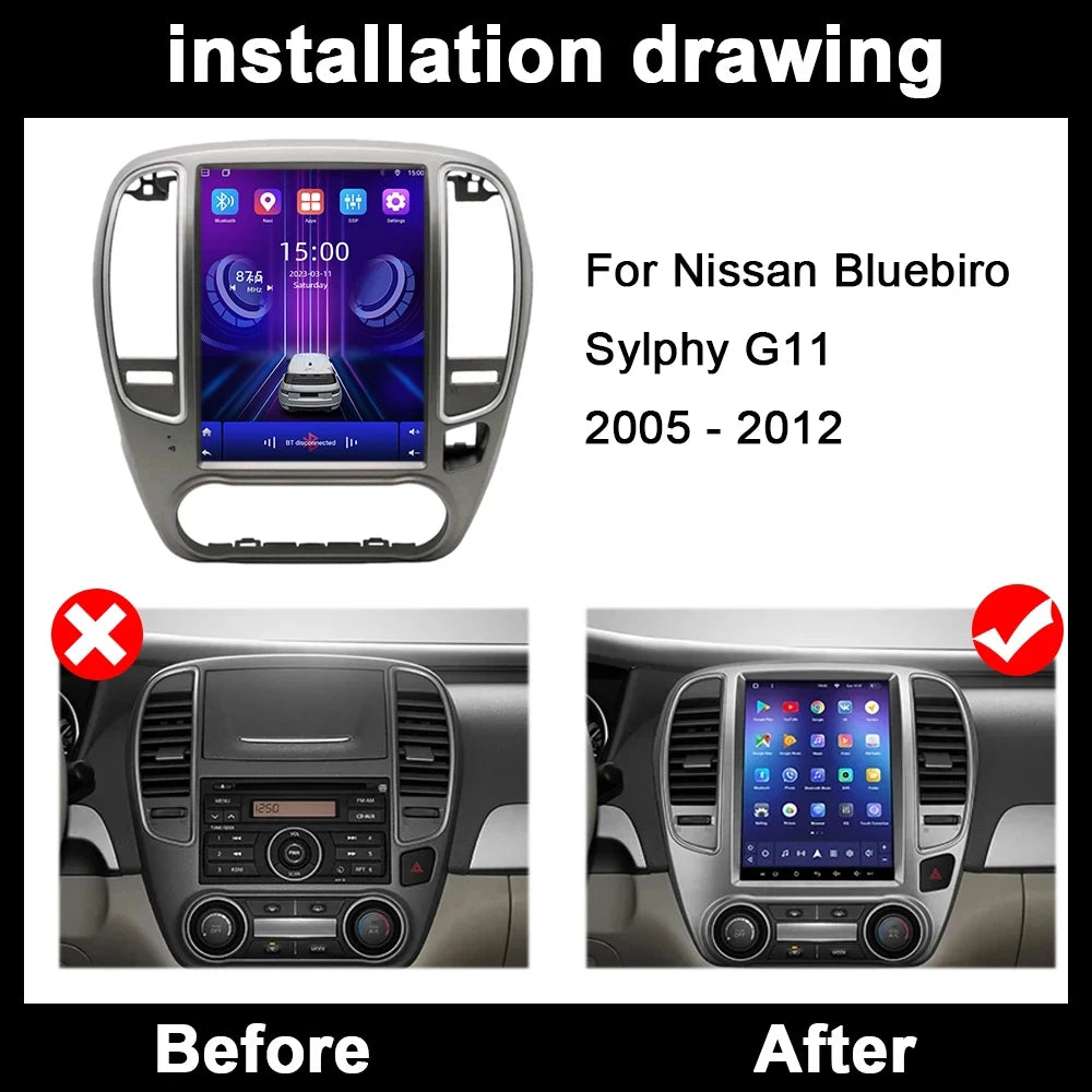 Wireless Carplay For Nissan Bluebird Sylphy G11 2005 - 2012 Android 16 Auto Car Radio Mult