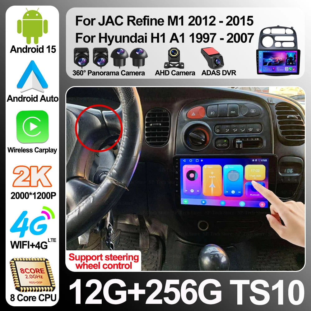 Car Radio For Jac Refine M1 2012-2015 For Hyundai H1 A1 1997-2007 Android 16 Multimedia Vi | AUTOKITSHOP