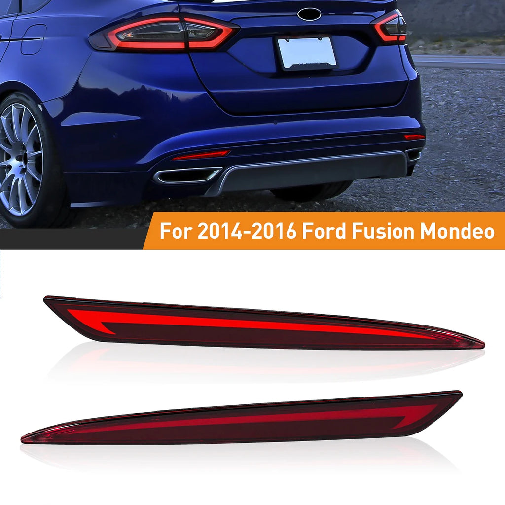 For Ford Mondeo Fusion 2013 2014 2015 2016 2017 2018 LED Rear Bumper Reflector Lights Brak | AUTOKITSHOP