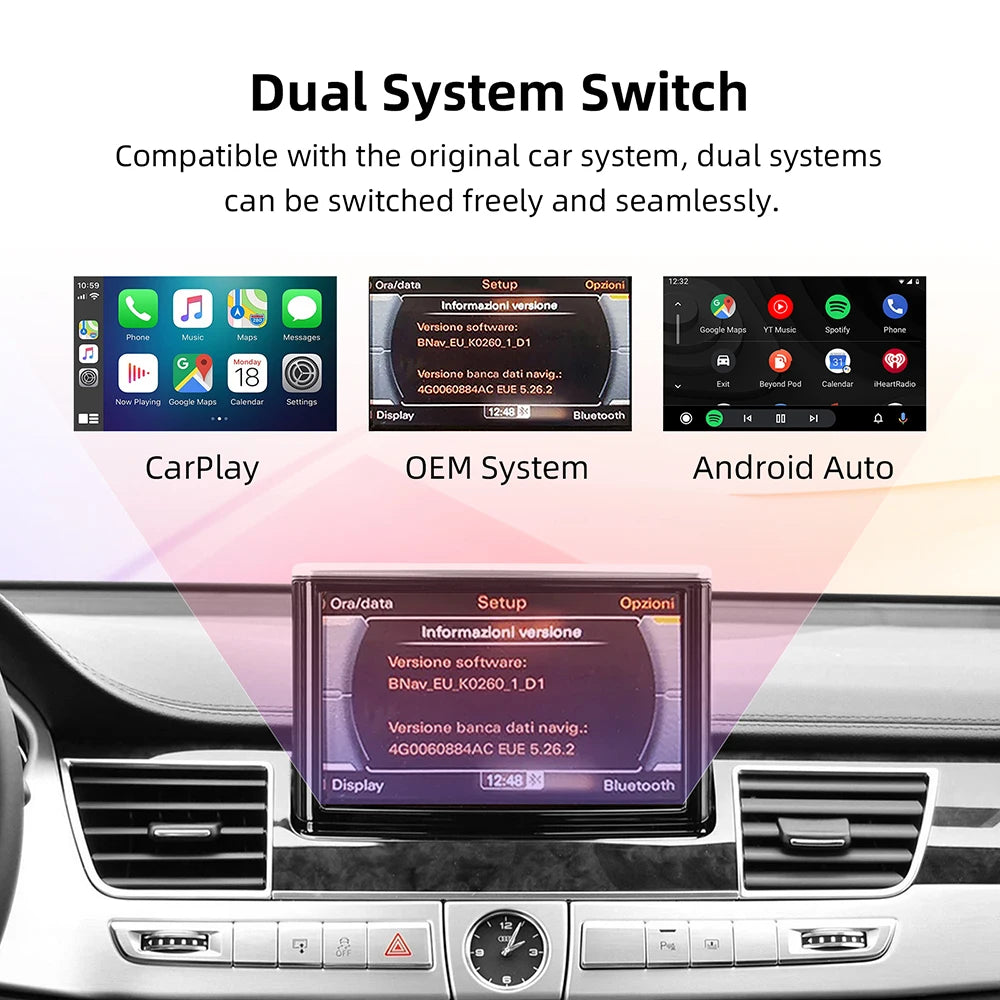 ANYFAR Wireless CarPlay Suitable For Audi A8 2010-2017, 6.5"/7" Screen, MMI 3G Module Andr | AUTOKITSHOP
