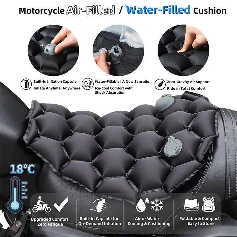 Motorcycle Gel Seat Cushion Motorcycle Seat Cushion 3D Honeycomb Anti-slip Moto Pressure Relief  - Automotive LED Light
