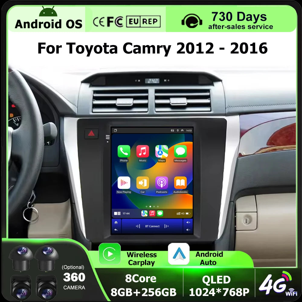 9.7 Inch For Toyota Camry 2012-2016 Android 16 Auto Car Radio Multimedia Player GPS Naviga