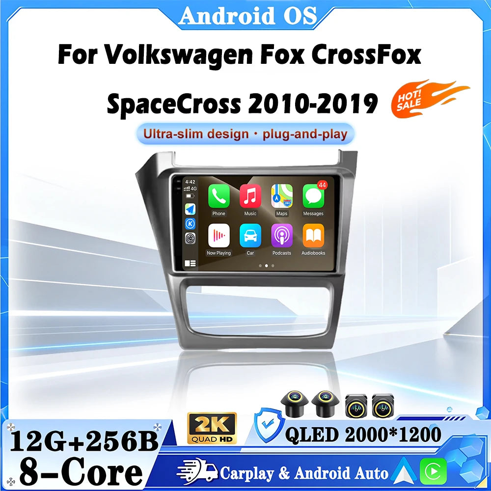 Android 16 For Volkswagen Fox CrossFox SpaceCross 2010-2019 Car Radio Multimedia Video Pla