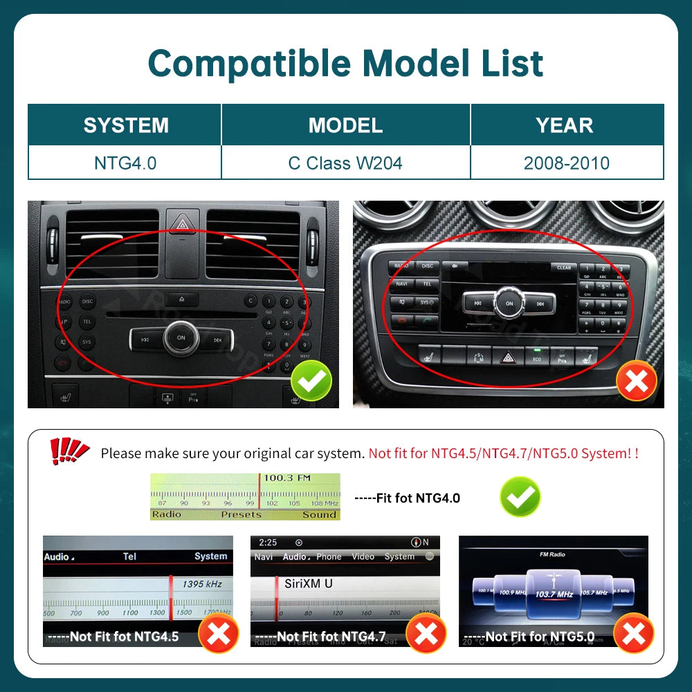 Linux Screen Wireless CarPlay Android Auto Multimedia Display for Mercedes-Benz C Class W2