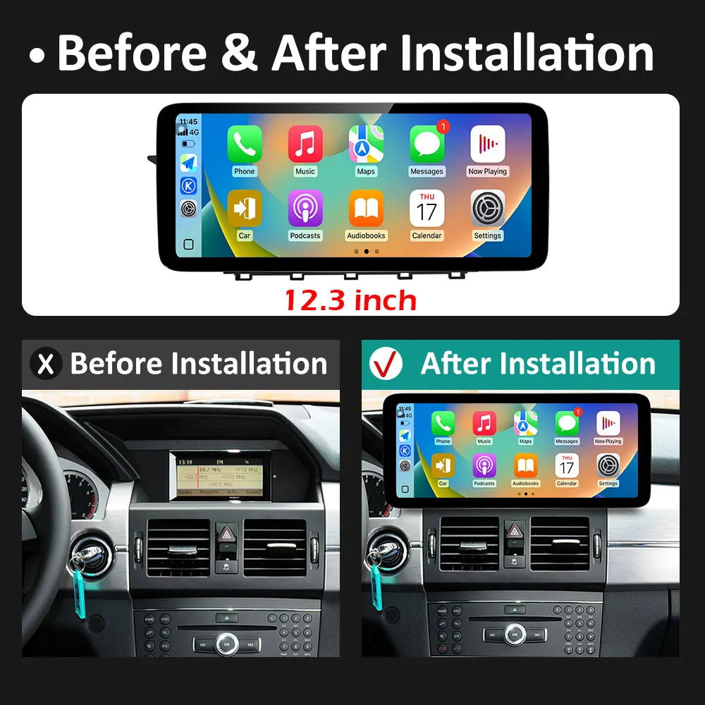 for Mercedes Benz GLK X204 2008 - 2013 Android 16 BT Wireless Carplay Autoradio DSP Stereo | AUTOKITSHOP