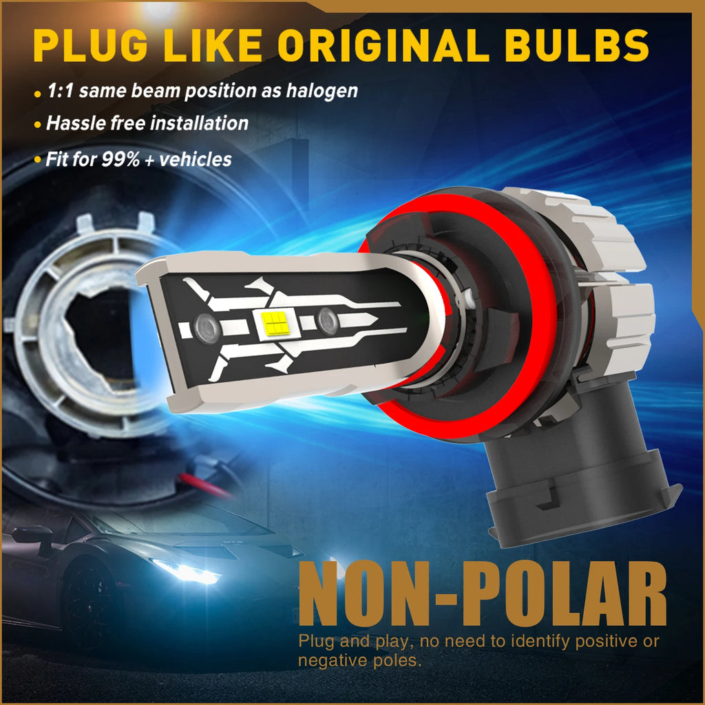 2x H11 H8 Led Fog Lights Canbus H16 H9 Car Bulb Lamp 12v 55w For Renault Megane 3 2 4 Scen