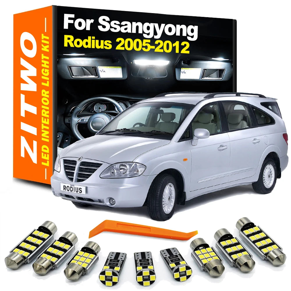 ZITWO 13Pcs Canbus Car LED Interior Light Number Plate Lamp Kit For Ssangyong Rodius 2005 2006 2 - Canbus LED Car Light