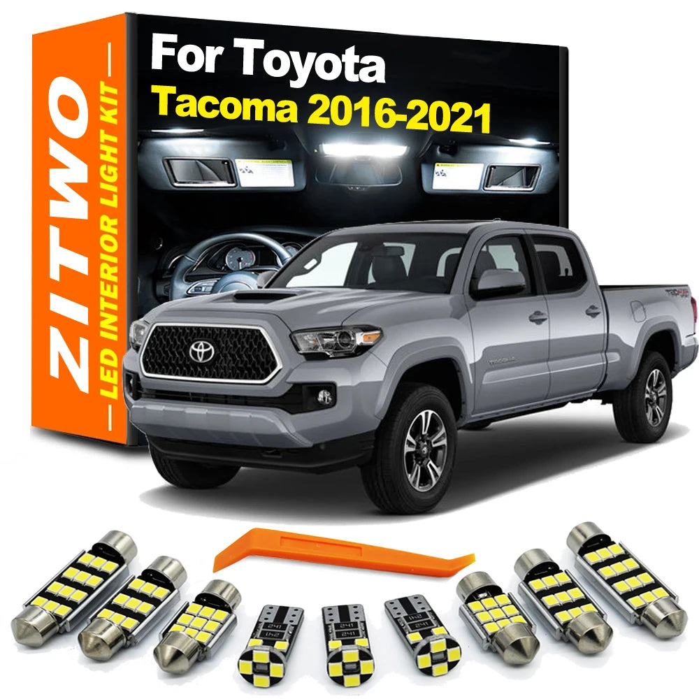ZITWO 13Pcs LED Interior Dome Map Reading Light License Plate Lamp Kit For Toyota Tacoma 2016 2017 2018 2019 2020 2021 Car Parts