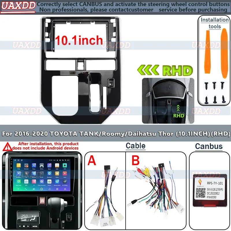 For 2016-2020 TOYOTA TANK Roomy Daihatsu Thor 10.1INCH 2 Din Car Android frame Kit panel C