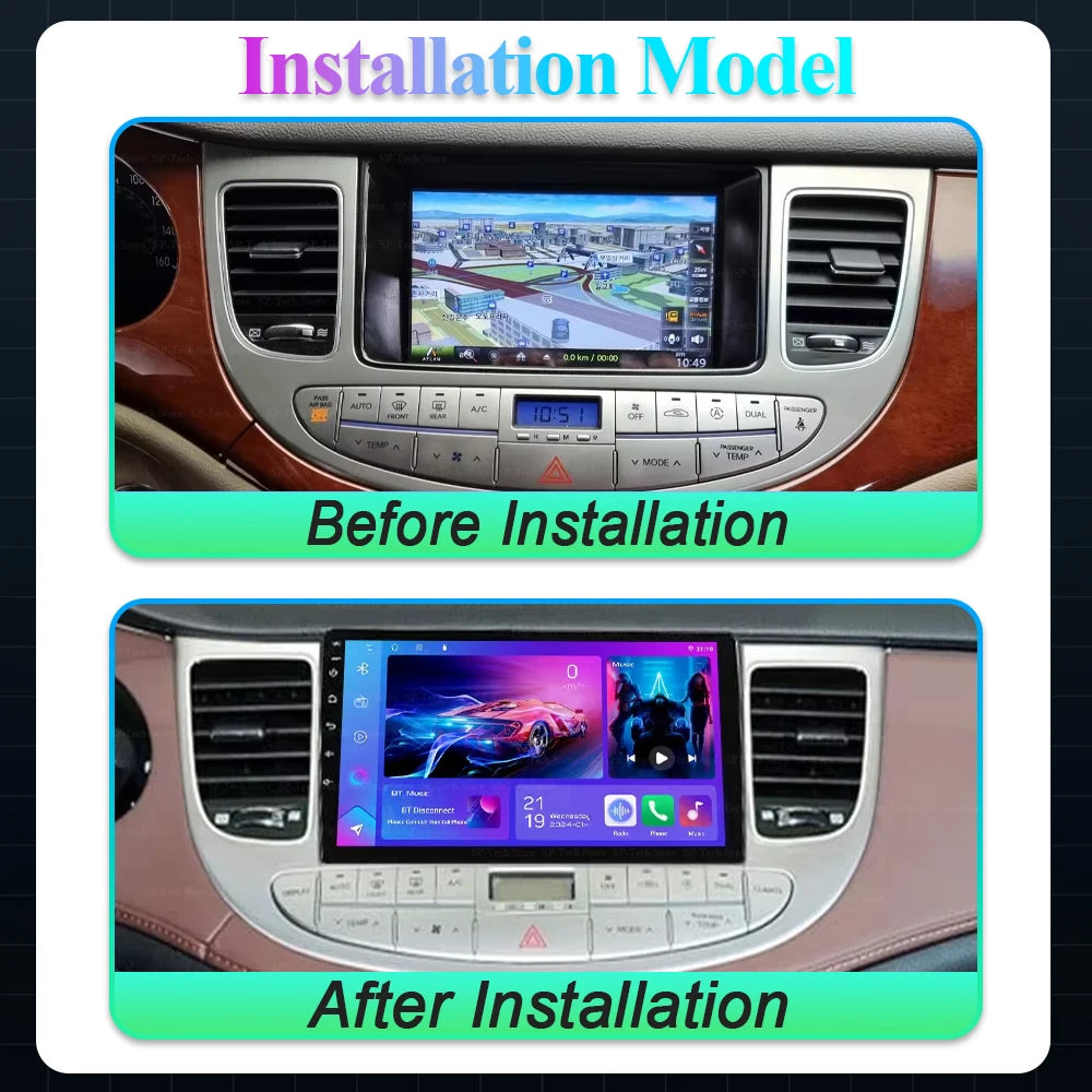 Android 16 For Hyundai Rohens Genesis 2008 - 2013 Video Playe One Car Radio Dsp Qled Carpl | AUTOKITSHOP
