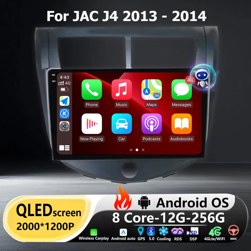 Android 16 Auto For JAC J4 2013 - 2014 Car Radio Multimedia Video Player GPS Navigation To
