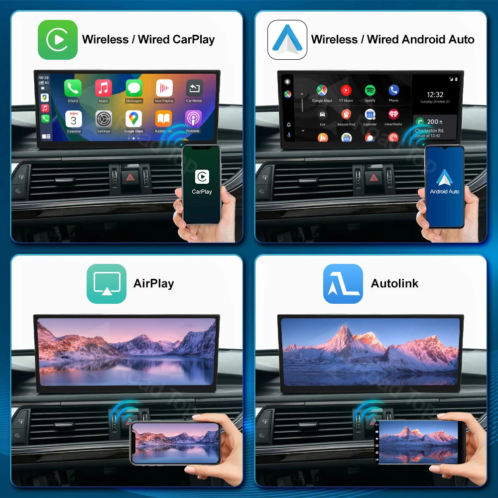 RoadTop 12.3'' Linux Touch Screen Car Multimedia Display For Audi A6 A7 2011-2018 Wireless | AUTOKITSHOP