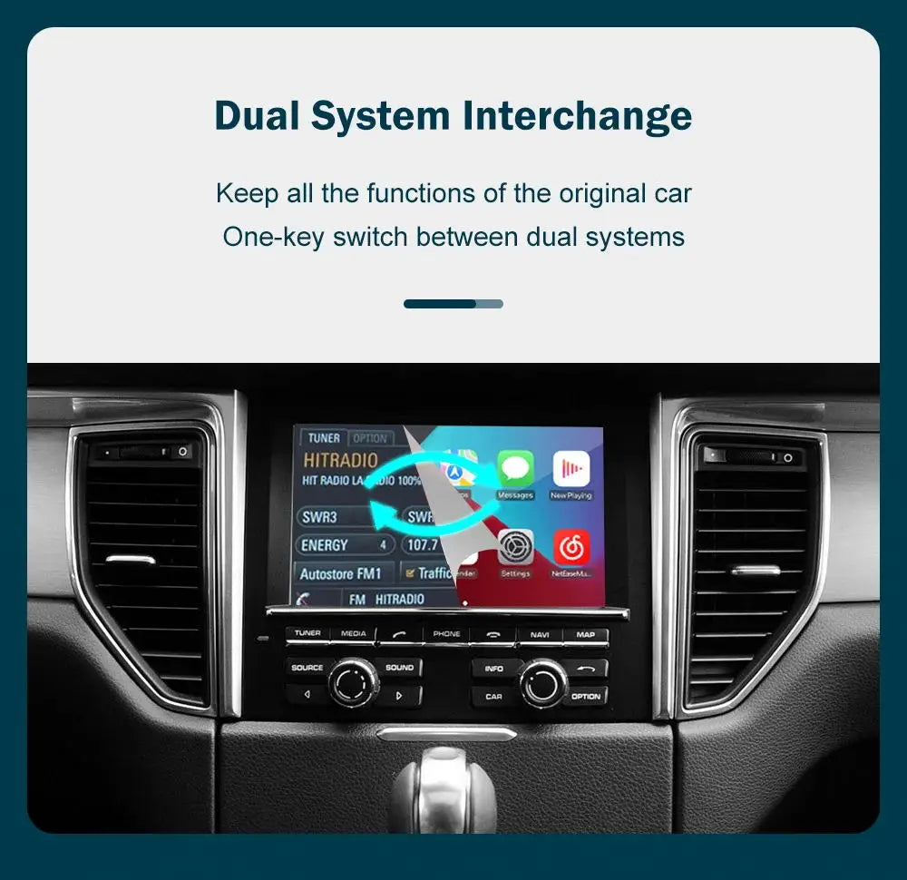 Wireless CarPlay Android auto For Panamera Cayenne Macan Cayma 911 918 PCM 3.1 Support Mir