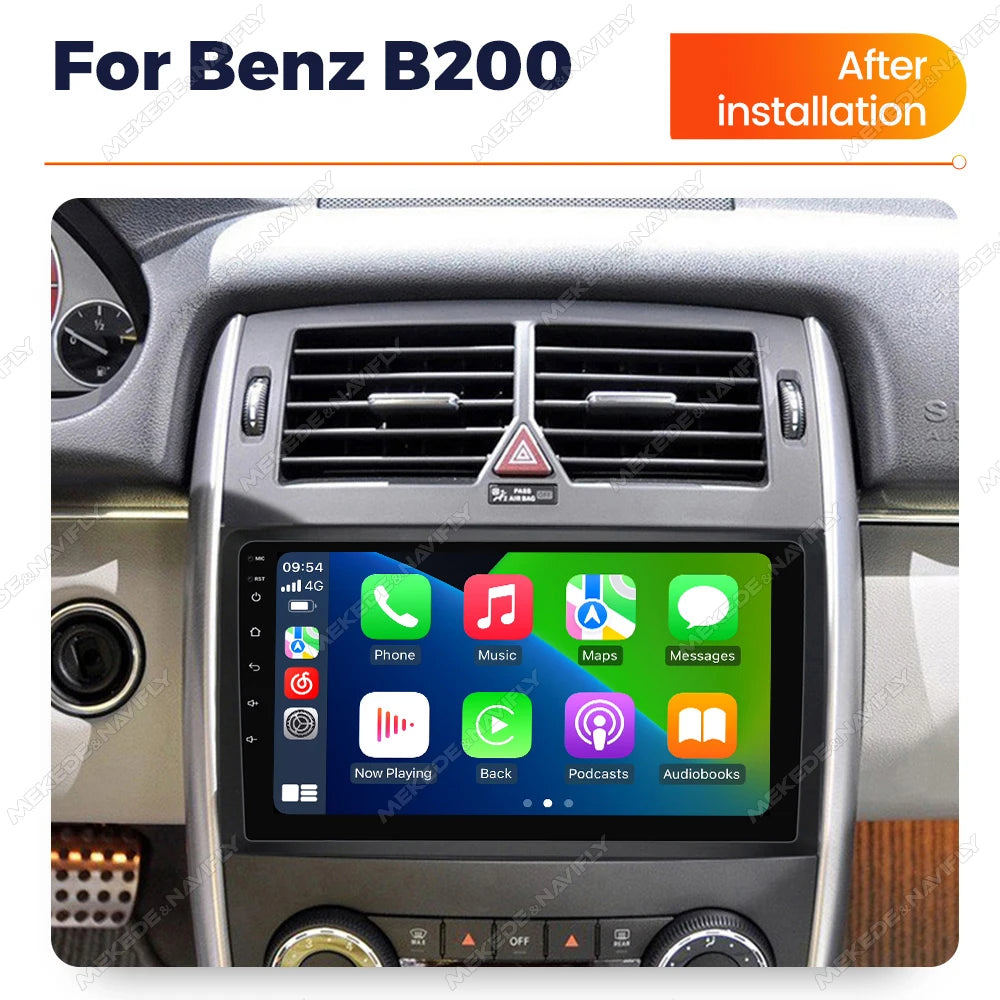Wireless CarPlay Android Auto 9inch Car Radio For Mercedes-Benz B-Class Benz B200 T245 Vit