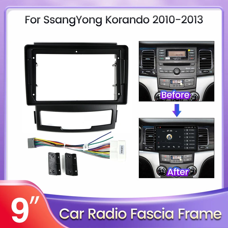 For SsangYong Korando Actyon 2010 2011 2012 2013 Android Radio Dashboard Panel Fascia Fram | AUTOKITSHOP