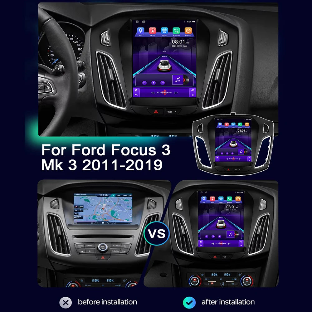 Car Radio For Ford Focus MK3 2011 2012 - 2019 Android Multimedia Video Player Navigation G