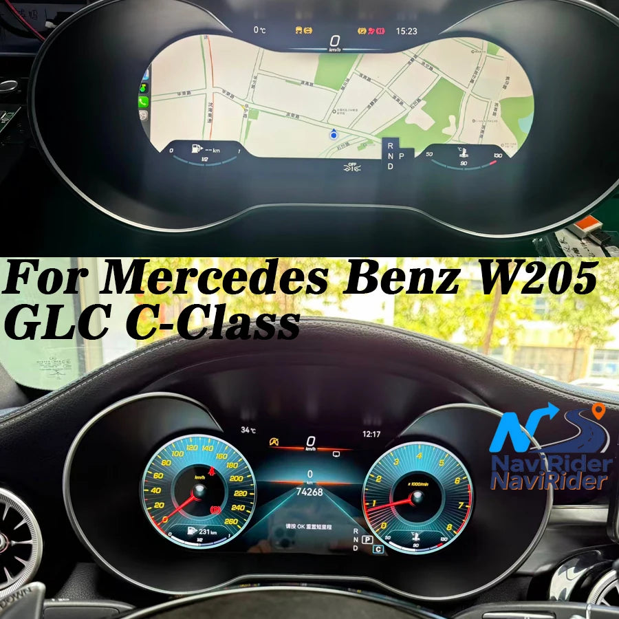 For Mercedes Benz W205 GLC C-Class C Class 2015-2018 Virtual Cockpit 12.3" LCD Instrument  | AUTOKITSHOP