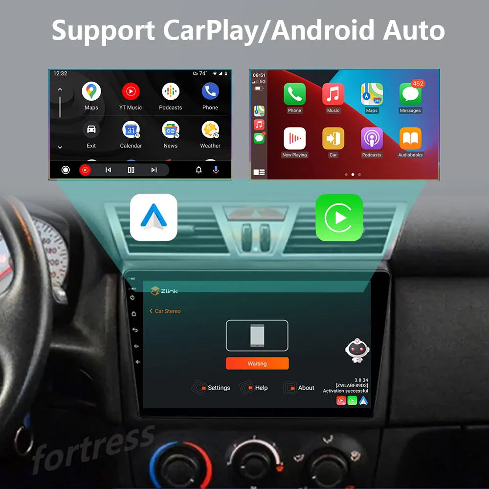 Android 16 For Fiat Stilo 2001 - 2010 2K QLED Android Car Radio Multimedia Video Player GP