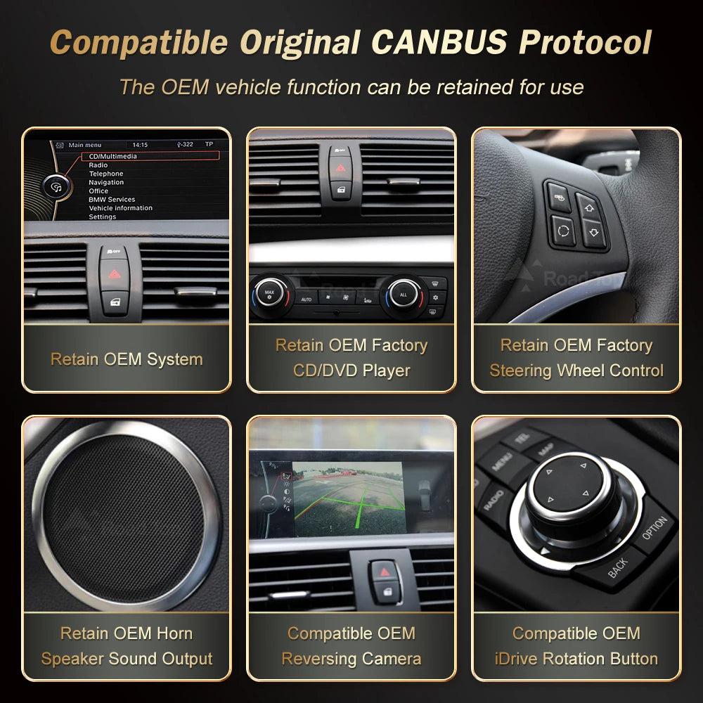 CN RoadTop Wireless CarPlay Android Auto For BMW Series 1 E81 E82 E87 E88 CCC CIC System M