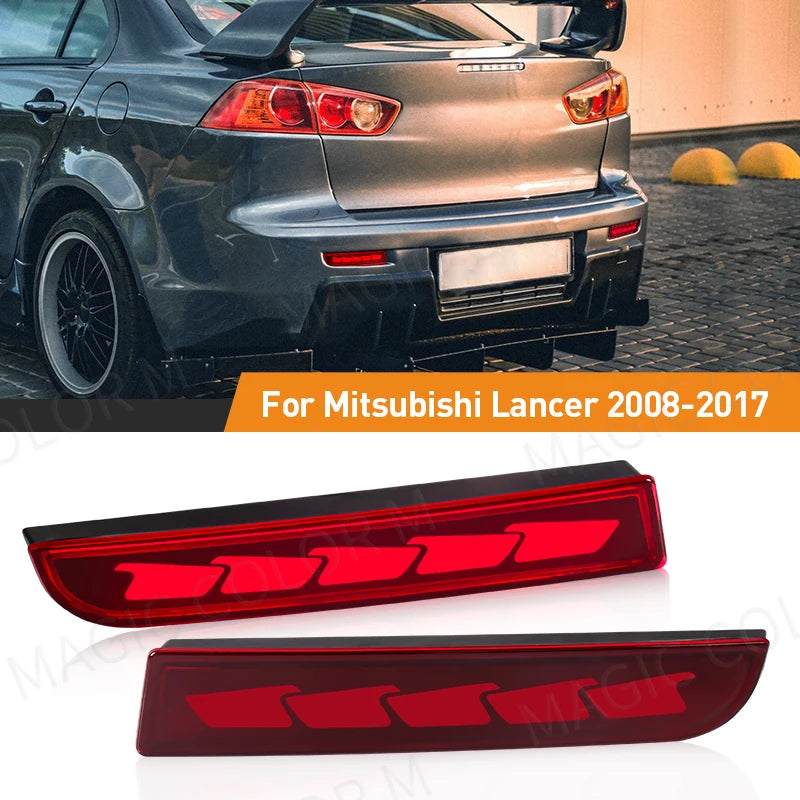LED Rear Bumper Reflector Lights For Mitsubishi Lancer Evo Evolution ASX Outlander Sport R | AUTOKITSHOP