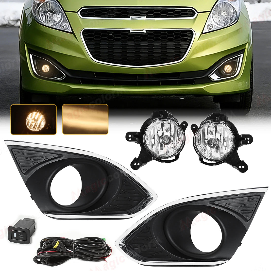 For Chevrolet Spark 2013-2015 Front Bumper Fog Lamp DRL Daytime Running Light Halogen Brig | AUTOKITSHOP