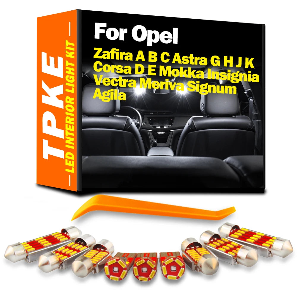 LED Interior Light Kit for Opel Vauxhall Zafira A B C Astra G H J K Corsa D E Mokka Insignia Vectra Meriva Signum Agi...